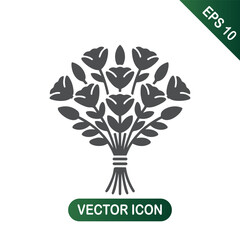 Elegant Floral Bouquet Icon A Simple & Sophisticated Design