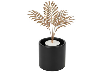 Obraz premium Elegant palm plant in a modern pot isolated on transparent background