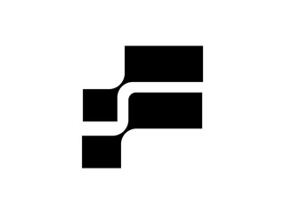 creative f letter logo with link shape for tech industry