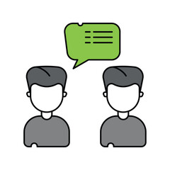 Conversation lineal color line icon with white background vector stock illustration