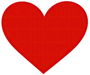 Solid red heart with subtle grid pattern