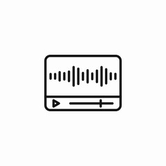 audio player waveform icon sign vector
