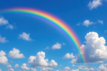 A Rainbow Arcs Over a Serene Sky