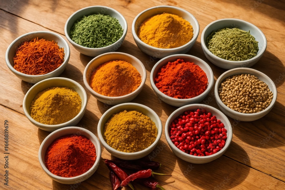 Poster a vibrant array of spices ready for culinary adventures