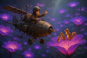 Fototapeta premium A Whimsical Adventure in a Steampunk World