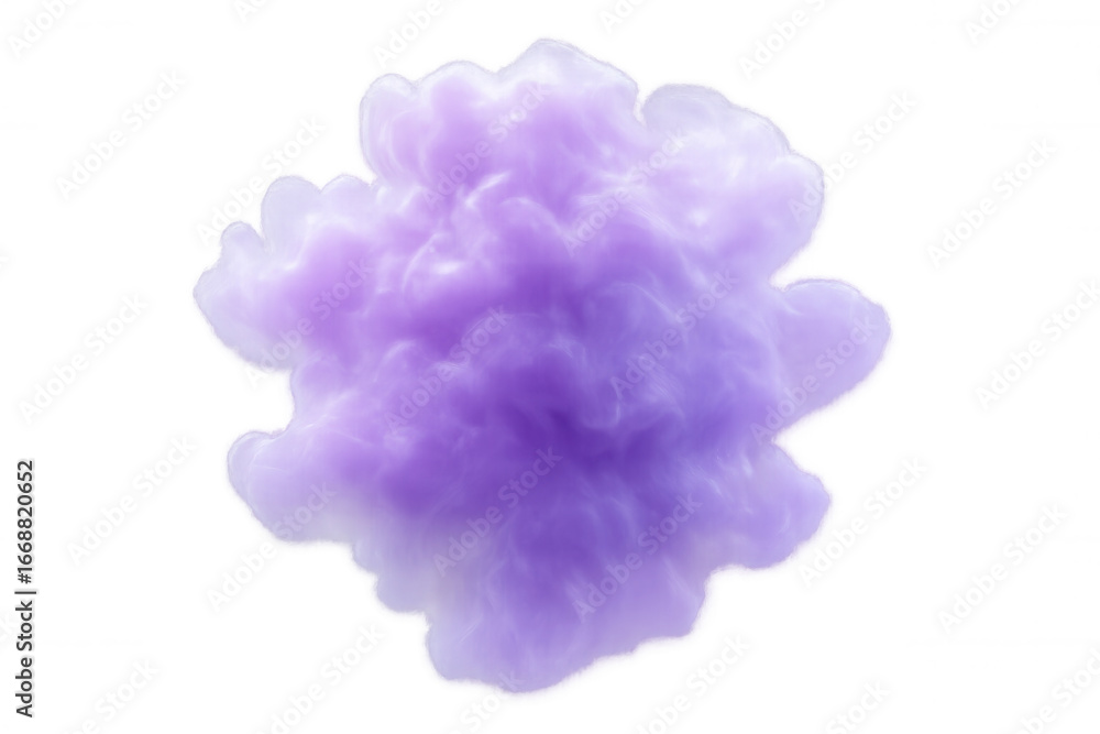 Poster purple smoke cloud is expanding and creating a beautiful abstract shape on a transparent background