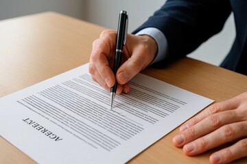 A person is writing on a piece of paper with a pen