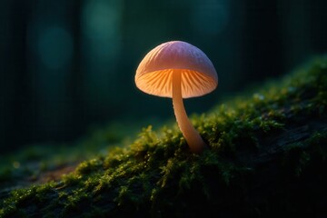 A Lone Mushroom Basks in the Forest's Gentle Light