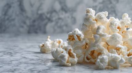 Popcorn on cool gray marble with minimalist Japanese styling