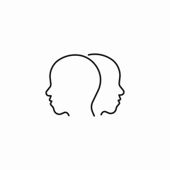 two heads sides icon sign vector