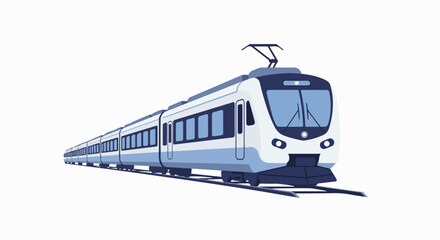 A modern high-speed train traveling on the railway line