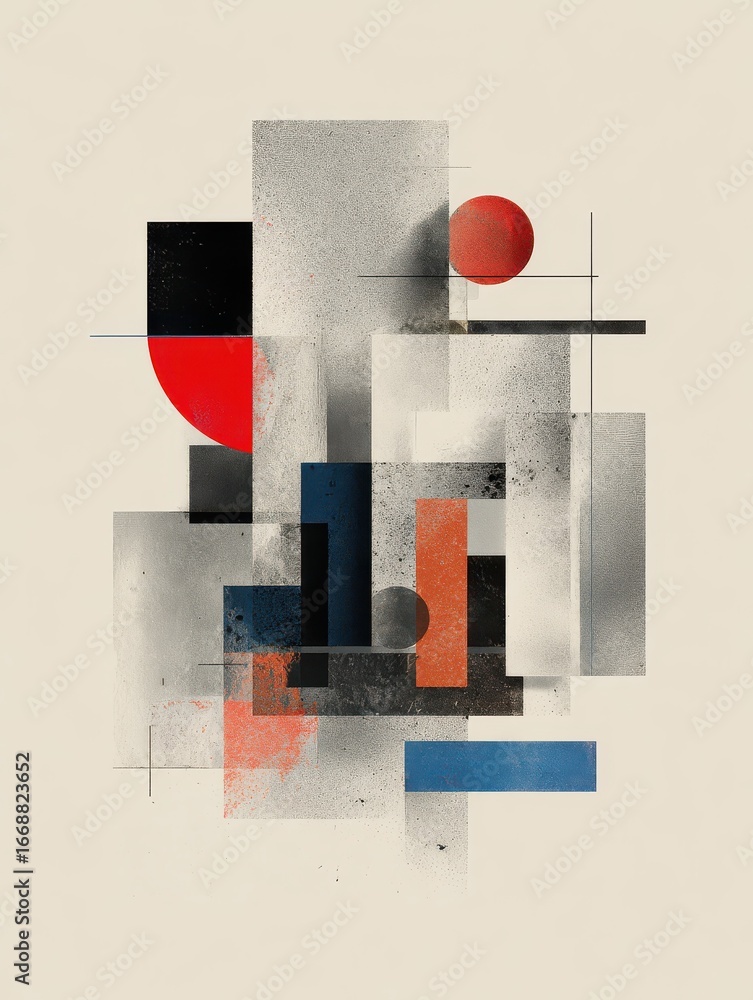 Poster abstract geometry with minimalist forms and lines