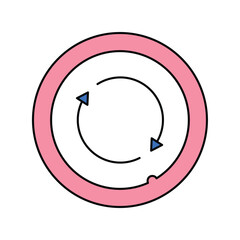 Reverse Arrow lineal color line icon with white background vector stock illustration