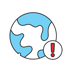 World lineal color line icon with white background vector stock illustration