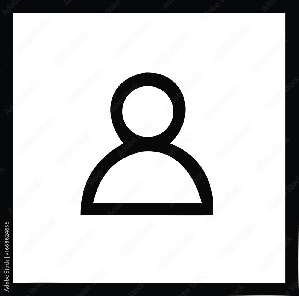 Poster minimalist user profile icon a simple silhouette representing a person or account for digital interf