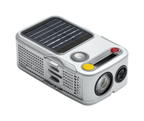 Innovative solar-powered projector for movie nights relaxing backyard environment isolated on transparent background, png