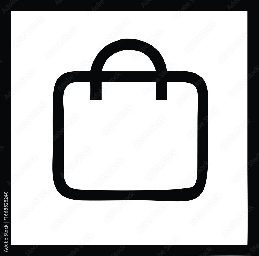 Poster simple shopping bag icon graphic element representing commerce and retail for digital and print appl
