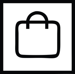 Simple shopping bag icon graphic element representing commerce and retail for digital and print applications
