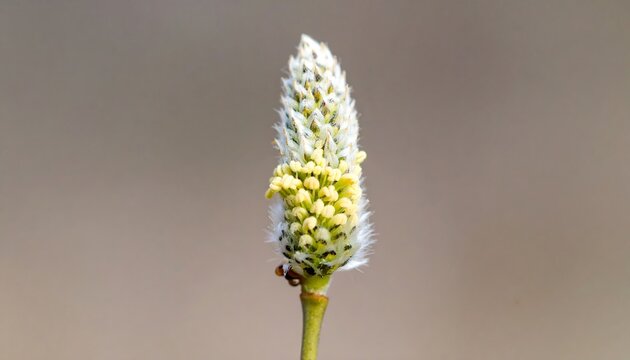 Spring willow catkin close-up