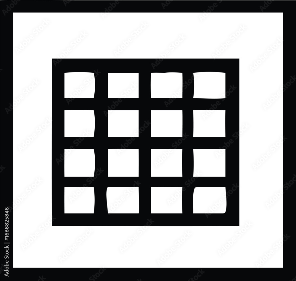 Aufkleber geometric grid pattern black and white abstract design simple square matrix layout modern minimalist