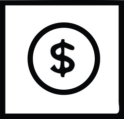 Simple hand-drawn dollar sign inside a circle icon representing currency and financial transactions for general use