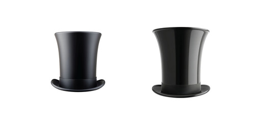 Classic black top hat from multiple angles