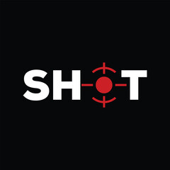 typography text shot logo design vector template