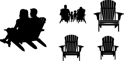  Couple sitting adirondack chair svg, Family sitting in adirondack chair svg, Adirondack chair svg, Adirondack chair silhouette, Chair svg, Chair silhouette