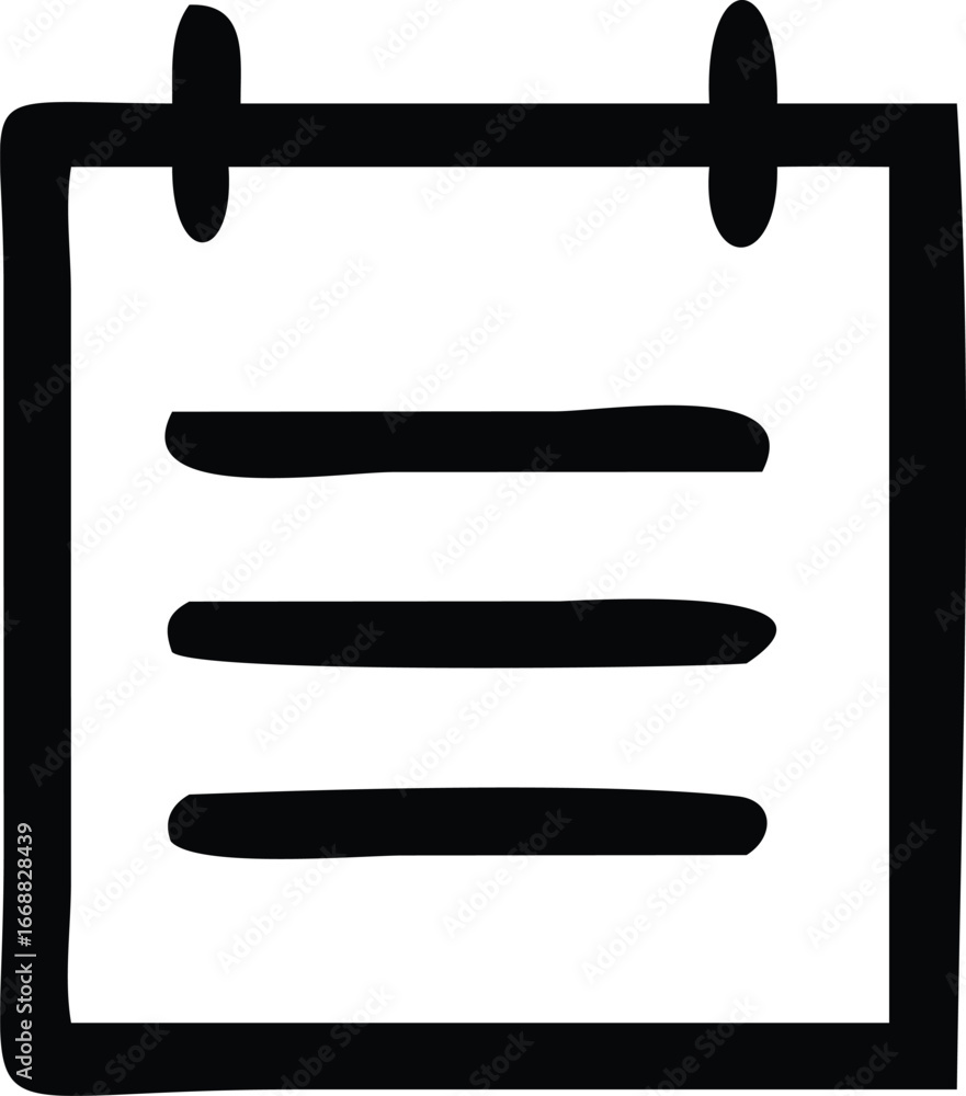 Aufkleber hand-drawn notepad icon with lined pages for simple to-do lists and notes simple digital graphic ele