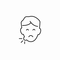 face swollen cheek icon sign vector