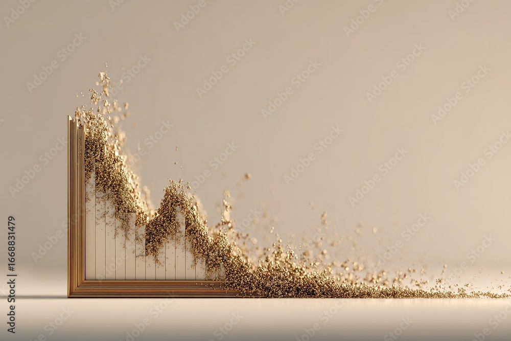 Poster dynamic representation of data trends with grains dispersing from graph structure