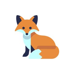 Obraz premium Whimsical Fox Illustration A Modern Take on Wildlife Art with Geometric Shapes and Playful Color Scheme