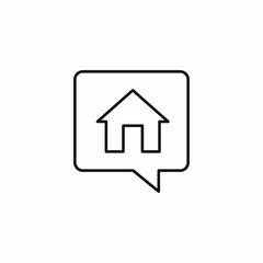 house chat bubble icon sign vector
