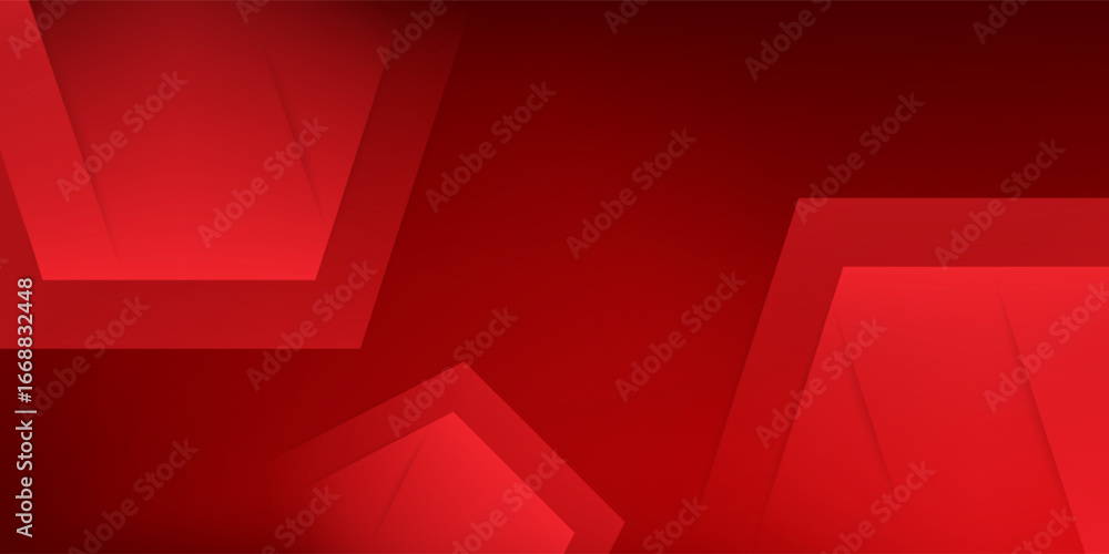 Aufkleber abstract red gradient hexagonal background. vector illustration