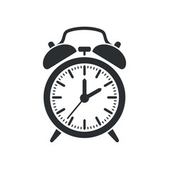 Alarm Clock Icon for Time Management and Reminder Applications, Featuring a Classic Design and Simple Style