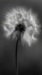 Black and White Dandelion in Soft Focus