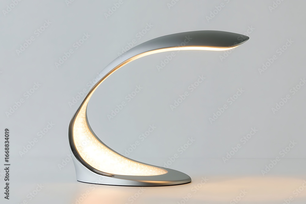 Poster an abstract led desk lamp with a movable bendable stem