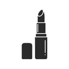 Obraz premium Minimalist black and white lipstick icon on white background