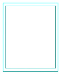Teal double-lined square frame on white