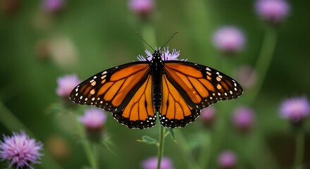 Fototapeta premium Beautiful Monarch Butterfly on Flower.