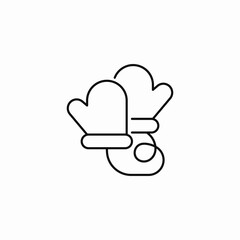 linked winter mittens icon sign vector