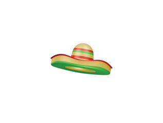 Mexican hat icon 3d illustration render