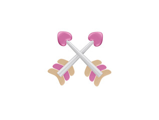 love arrow icon 3d illustration render