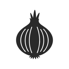 Silhouette of onion vector icon on white background
