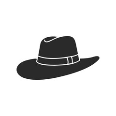 Silhouette of a wide-brimmed cowboy hat with band