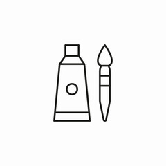 paint tube brush icon sign vector