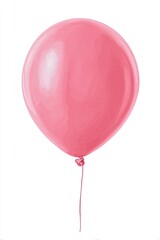 Single, bright pink balloon, tied string