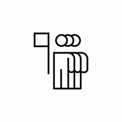 people flag leader icon sign vector