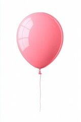 Single pink balloon against white