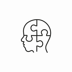 puzzle mind intellect icon sign vector